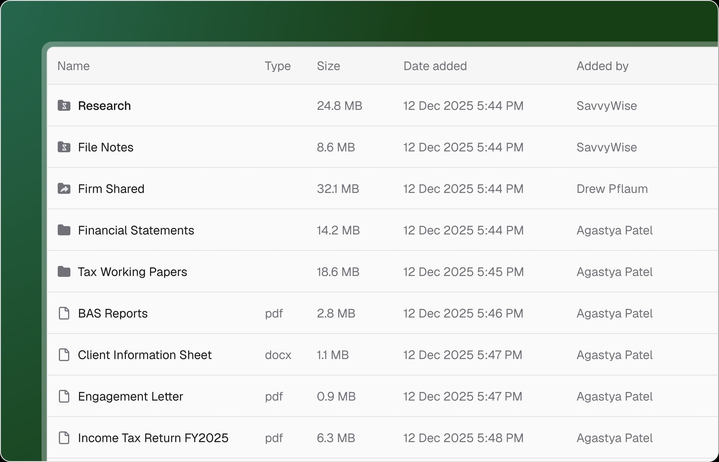 Vault page